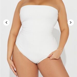 White Strapless Bodysuit